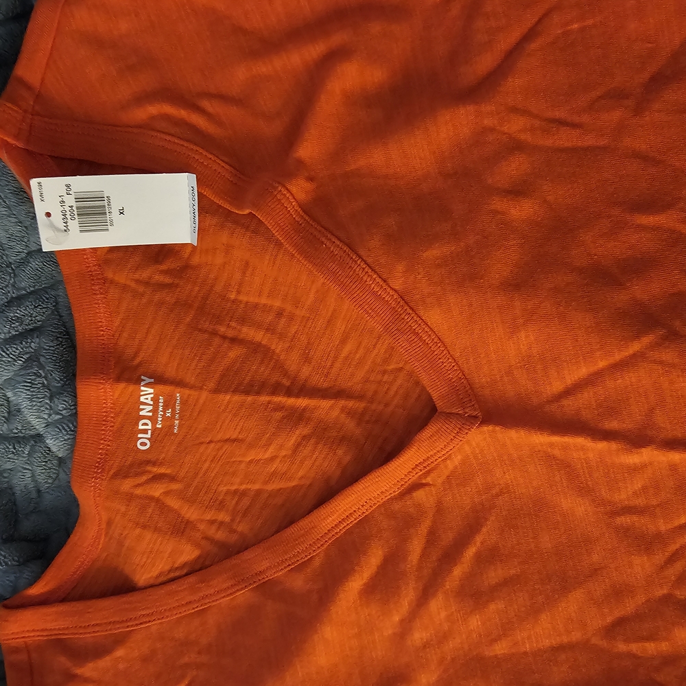 Old Navy Orange V-Neck T-Shirt